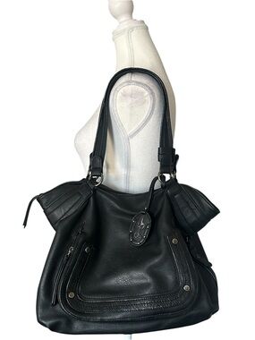 Y2K “Jessica Simpson” Black Faux Leather Hobo Style Shoulder Bag